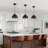 3-Light Black Brass Single Pendant 