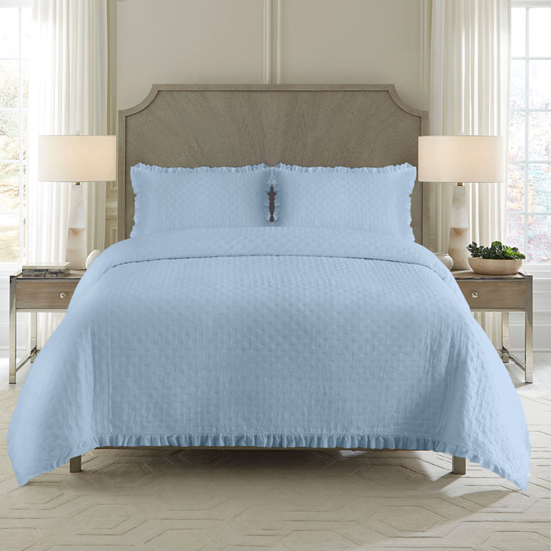 Polyester Quilt, King, Light Blue