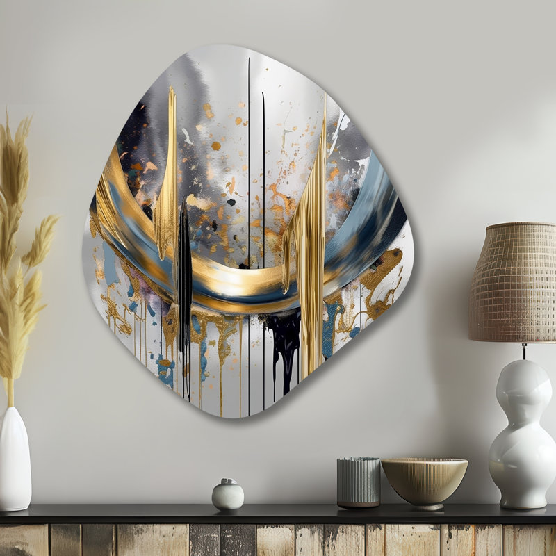 Shapes and Lines Abstract Marble III - Art abstrait en forme de nébuleuse en marbre asymétrique, H 35 po x l 31 po