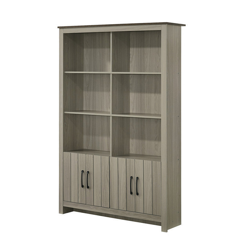 Bibliothèque en chêne gris N 47 "avec portes d'armoire Nilda
