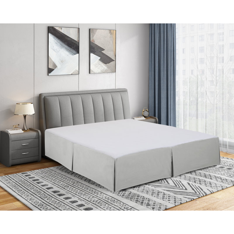 14" Soft Microfiber Bed Skirt - Basics by Wayfair™, California King, Light Gray