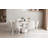 Modern Upholstered Curved Back Neutral Fabric Dining Chair-170466119-170466116