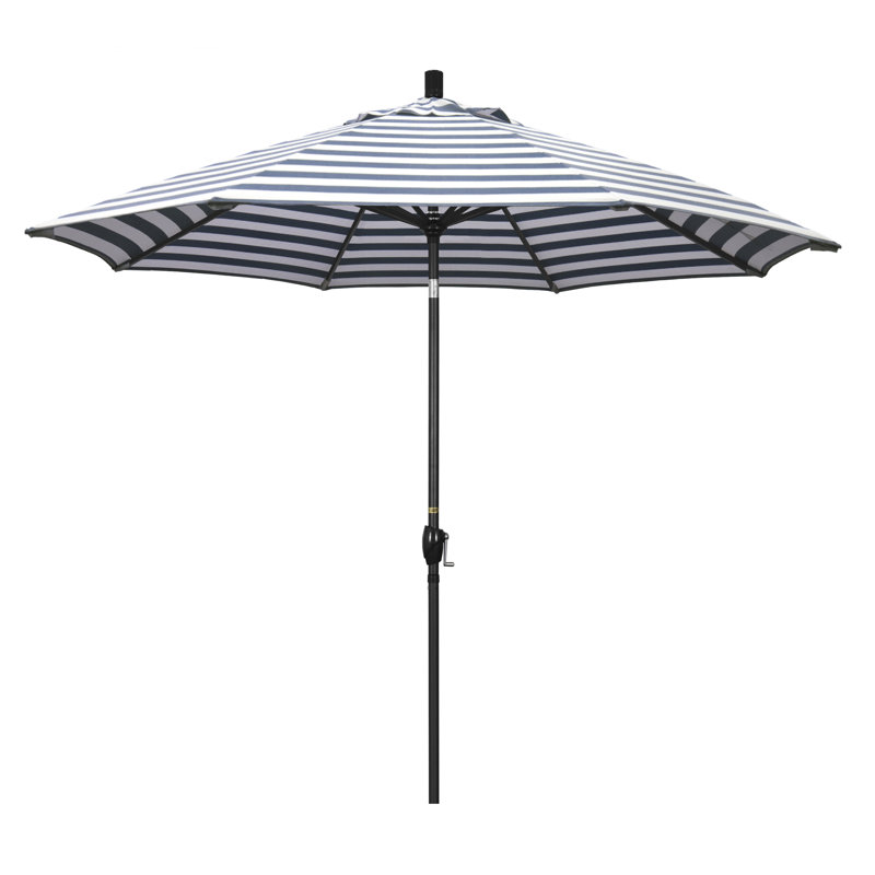 Parasol 9" Market, Black, Rayure Cabana bleu marine / blanche