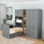 Lit escamotable simple avec tablettes de rangement, éclairage DEL et garde-robe-130116093