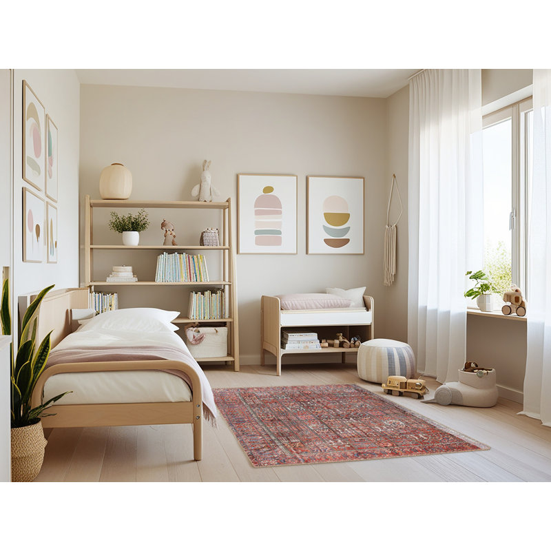 Tapis brun à motif géométrique, Rectangle 3 pi x 5 pi