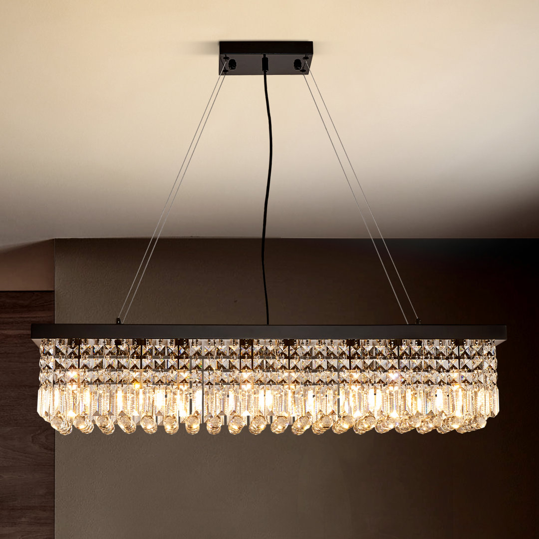 Anacelia 10-Light Rectangle Chandelier with Crystal Accents Everly Quinn 