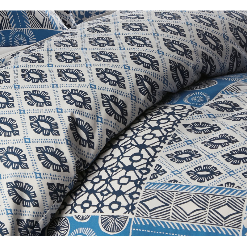Twin Blue Reversible Microfiber Down Alternative Comforter Set