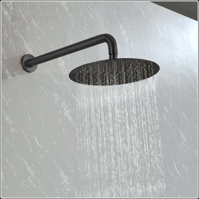 10-Inch Wall Mounted Rain Shower System with Handheld, Matte Black, Matte Black