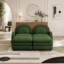 Canapé 2 places en tissu Teddy effet nuage avec dossier et accoudoirs incurvés, canapé d'angle modulaire avec poufs amovibles et coussin double couche-791219650