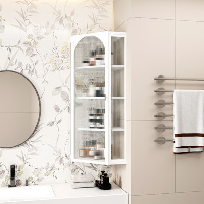 Wall Mounted Cabinet In White For Storage Needs, Modern Minimalist Style, Fits Bedroom, Bathroom, Kitchen, Living Room, Four Corner Storage, & Minimalist, Various Rooms, Bedroom To Bathroom Kitchen