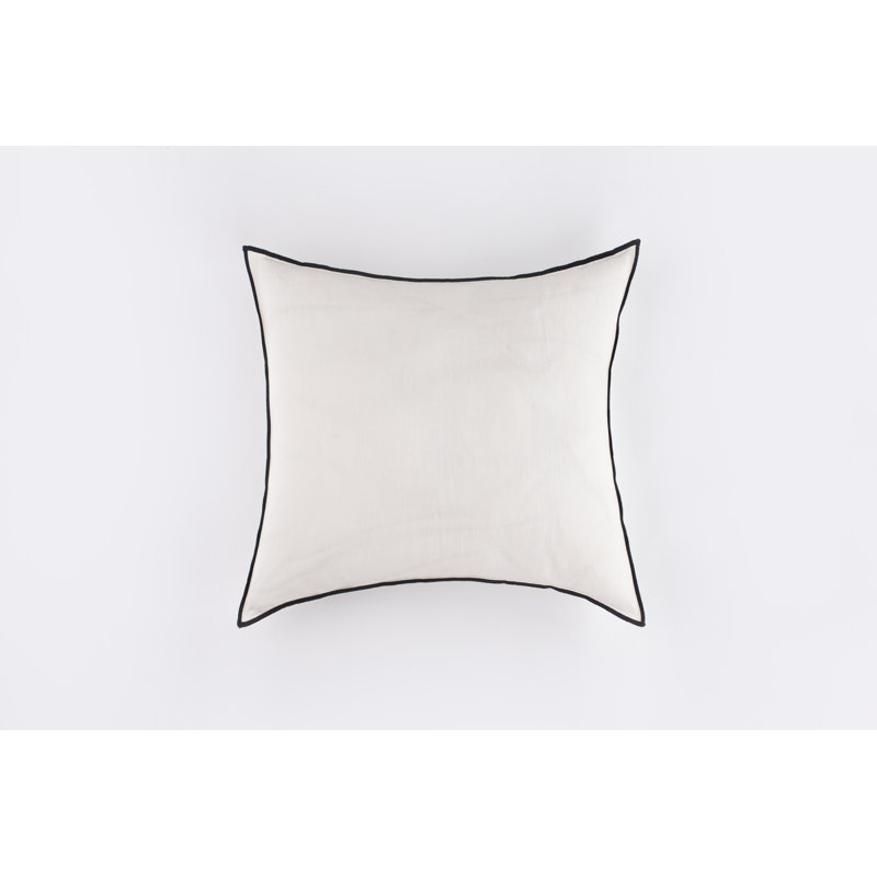 Tyne Cotton Blend Sham, Euro, Ivory Asphalt