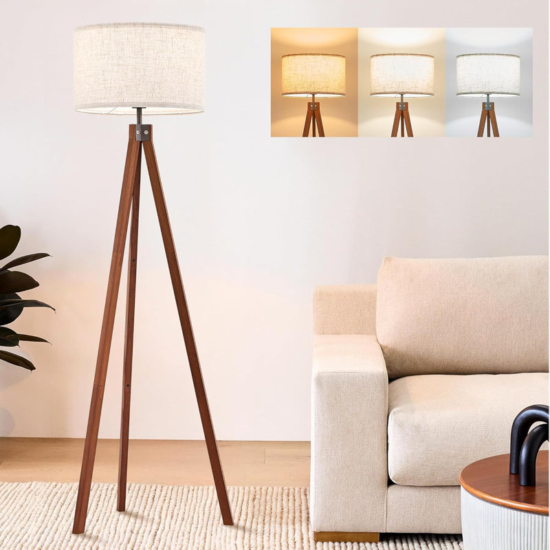 Lampe trépied Nordic Wood, Poli