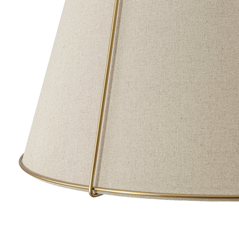 Luminaire suspendu fuselé en lin 4 lumières Nyjel, H 26 po x l 23,6 po x P 23,6 po, Beige, Doré