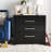 Elegant Chamere 31.87'' Wide Nightstand – Glam Bedroom Chest with 3 Drawers and Brass Pulls Storage-4192116