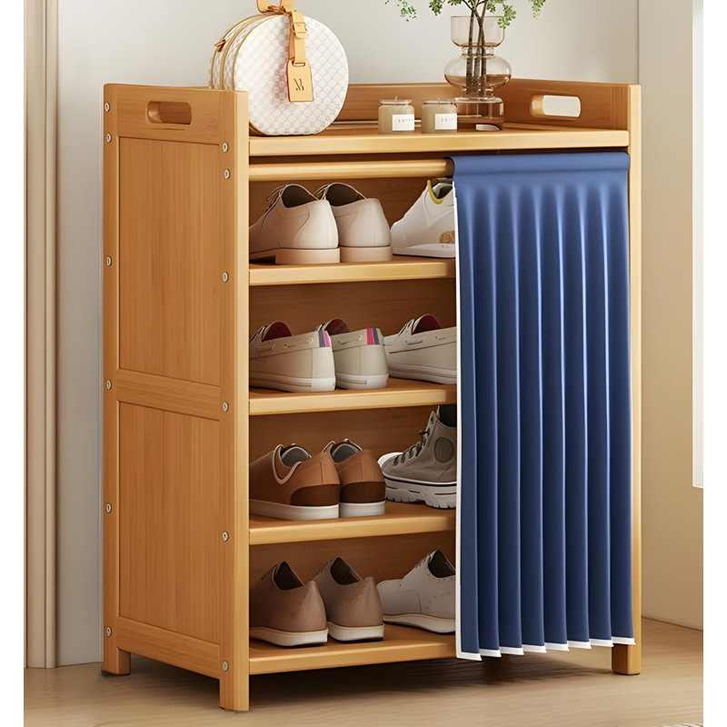 Multi Layer Bamboo Home Door Shoe Cabinet - Large Capacity Storage, Stable And Durable, Moisture-Proof Design