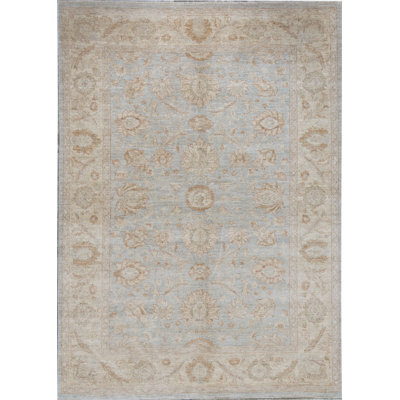 Tapis bleu clair et doré de haute qualité noué à la main Sultanabad
