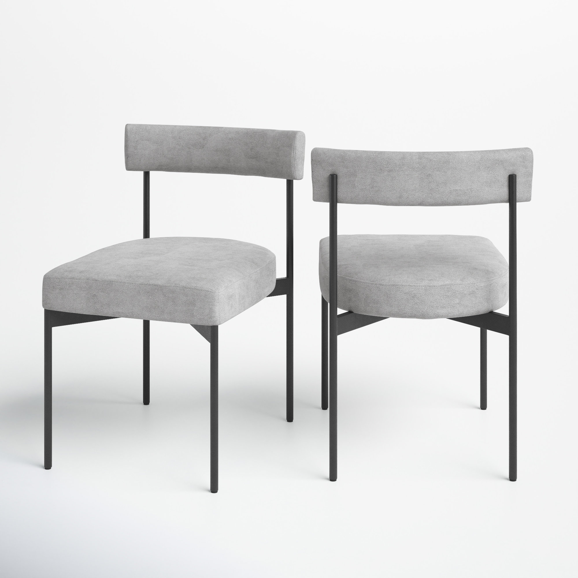 Freida 19.75'' H Upholstered Dining Chair, Black, Light Gray Performance