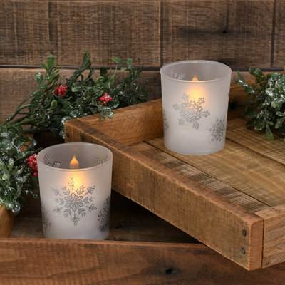 Unscented Flameless Candle with Glass Holder