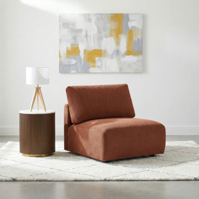 Chaise sans accoudoirs modulaire Willar Chenille Coral