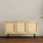 Solid Mango Wood Sideboard Buffet with Woven Raffia Accents