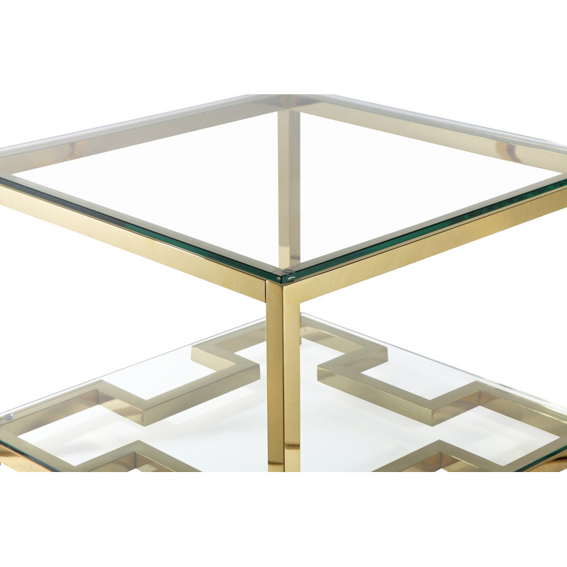 Juntunen Side Table In High Polish Gold - 20" H x 28" W x 28" D