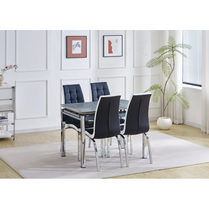 4 - Person Dining Set, Black