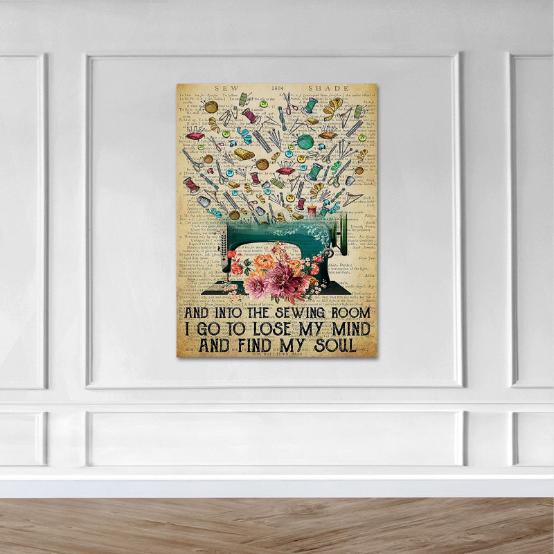 «A Beautiful Sewing Machine», impression sur toile tendue, H 20 po x l 16 po x P 2 po