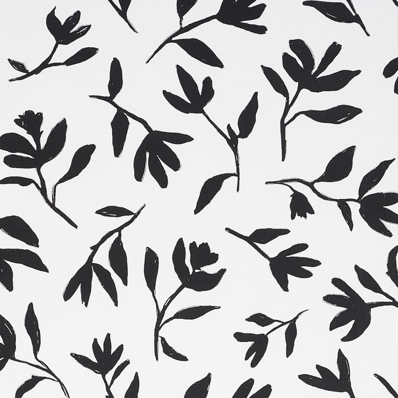 Tissu Laurel, Noir