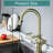 Single Hole, Brushed Gold, High Arc Pull - Down Kitchen Faucet, Stainless Steel, Dual Spray Modes, 360 Swivel Range, Simple Installation, Leak Performance, Storage Shelf Swivel,-1804442769