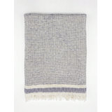 Dark Navy Striped Edge Turkish Cotton Bath Towel
