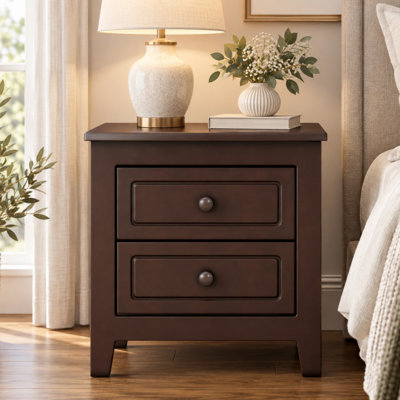 Celvoris 2 Drawer Nightstand with Solid Wood Legs