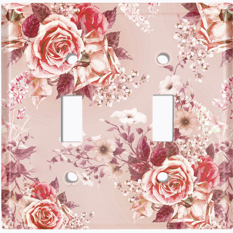 Patterned 2 - Gang Toggle Light Switch Standard Wall Plate