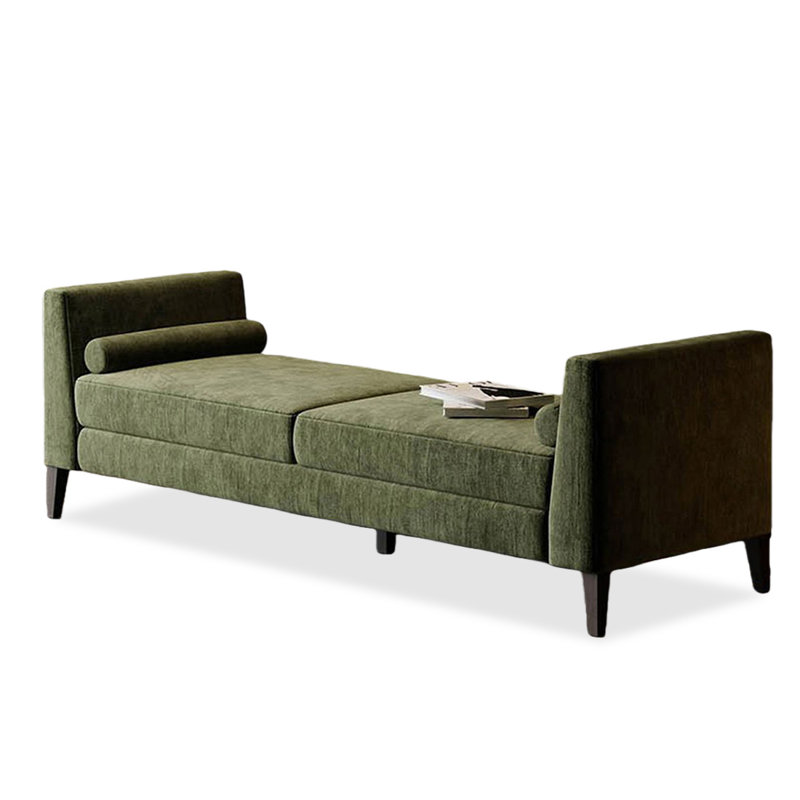 Banc rembourré vert, H 25,59 po x l 51,18 po x P 15,75 po