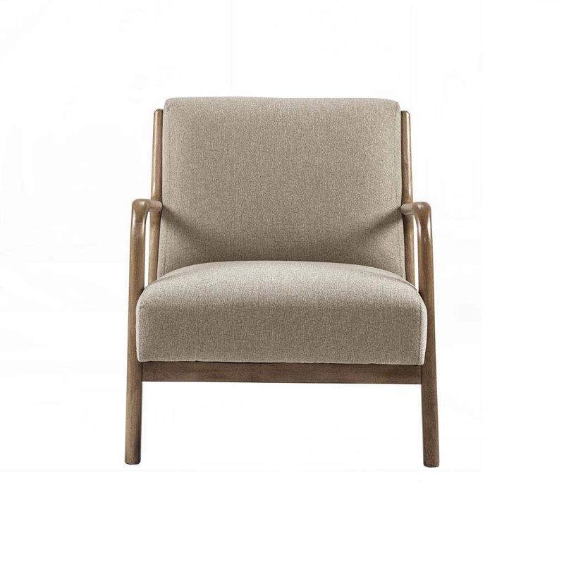Chaise rembourrée en polyester avec 4 pieds, Taupe