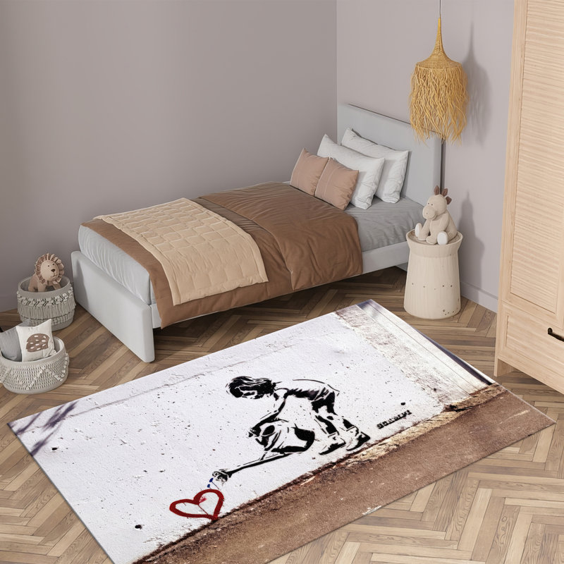 Delicate Floral Theme With Pile Soft Printed Rug Offering an Enchanting Touch to Your Living Space, Rectangle 3'3" x 4'11"