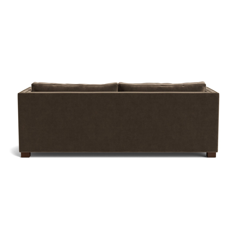 Keaton With Nails 94 Sofa, Performance Velvet - Otter, Antique Brass, Sienna