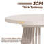 Extendable Round Dining Table for 4–8 People, 100/138/176 x 100 cm, Round to Oval Kitchen Table with 3 cm Thick Tabletop & Metal Pedestal Base, cashmere