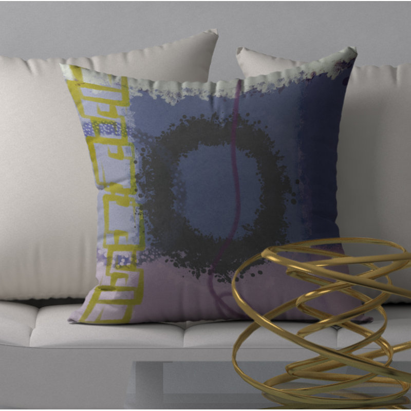 Abstract Reversible Throw Pillow, 24" H x 24" W