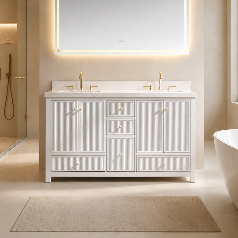 Meuble-lavabo Corena, Blanc classique