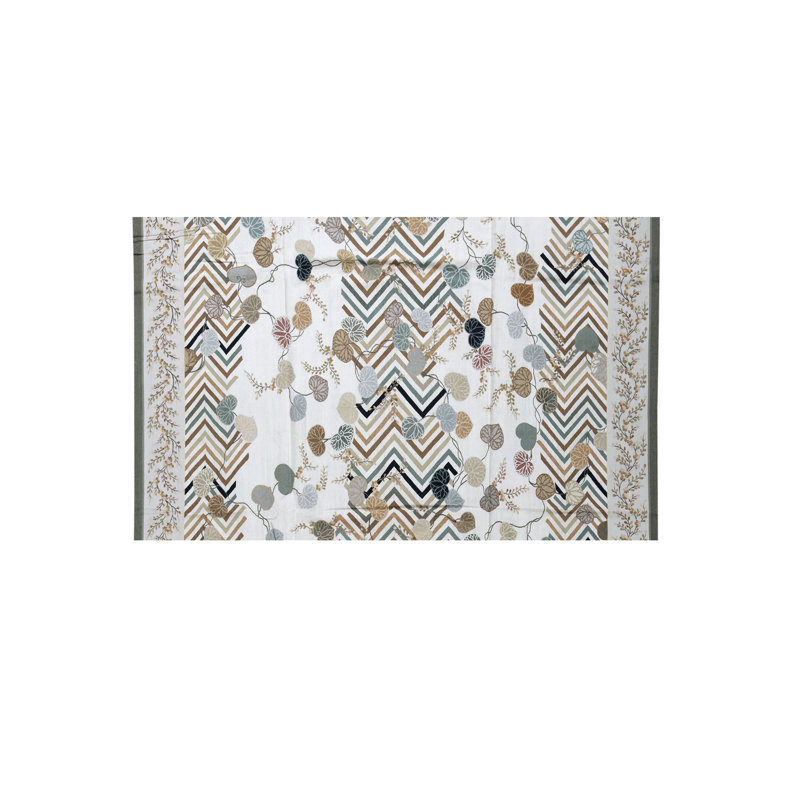 Tapis ivoire et gris noué à la main de haute qualité