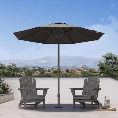 Parasol de table semi-automatique pour l'extérieur 9 pi avec porte 1,89 po et 8 baleines robustes
