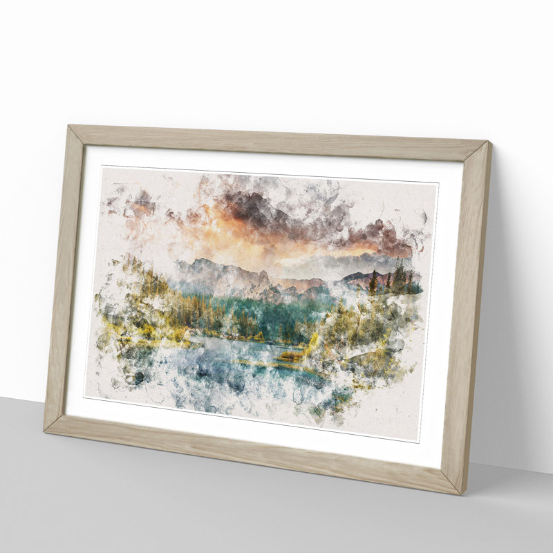 Forest and Lake Vol.4 - Picture Frame Painting, Oak, 27cm H x 36cm W x 2cm D