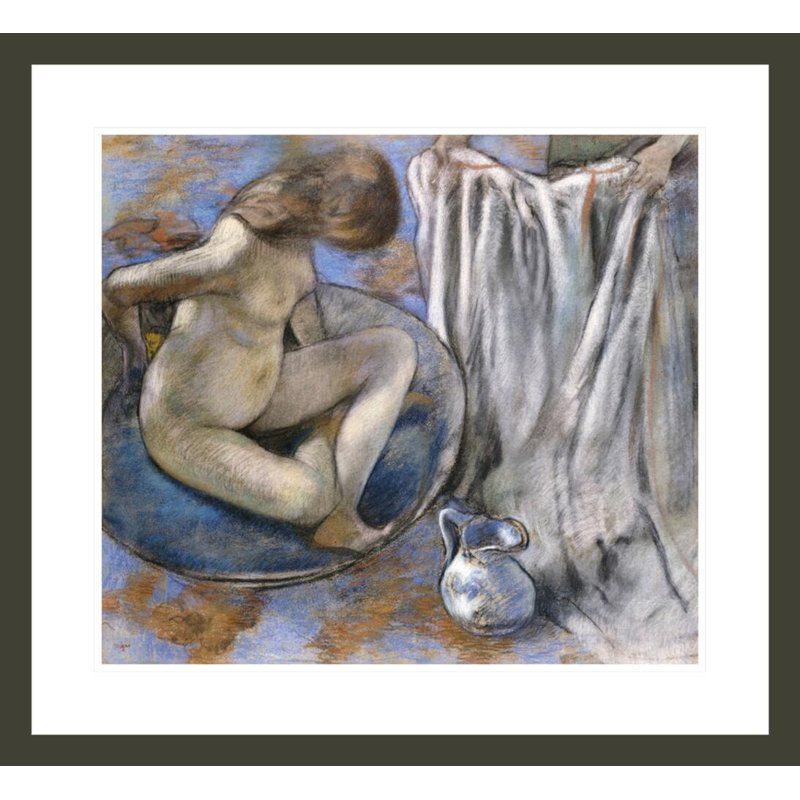 «Woman In The Tub» par Edgar Degas, impression giclée sur cadre, H 23,5 po x l 25,64 po
