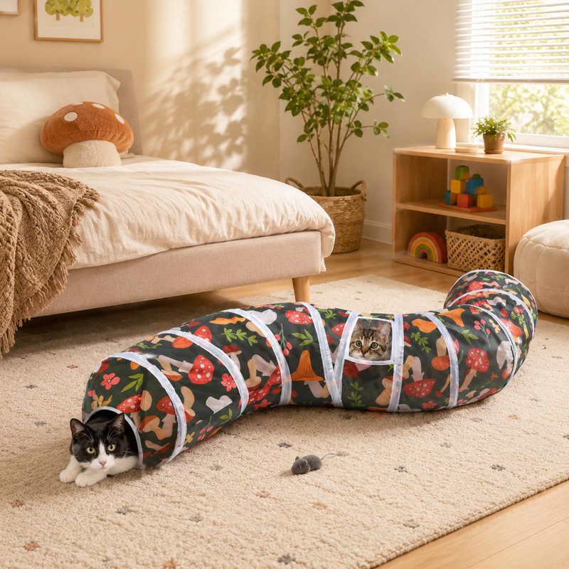 Tunnel pliable en forme de S pour chat, souris jouet pour chats et petits animaux de compagnie