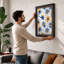 Daisy Bloom Pattern Botanical - Framed Print-220298247-220298246