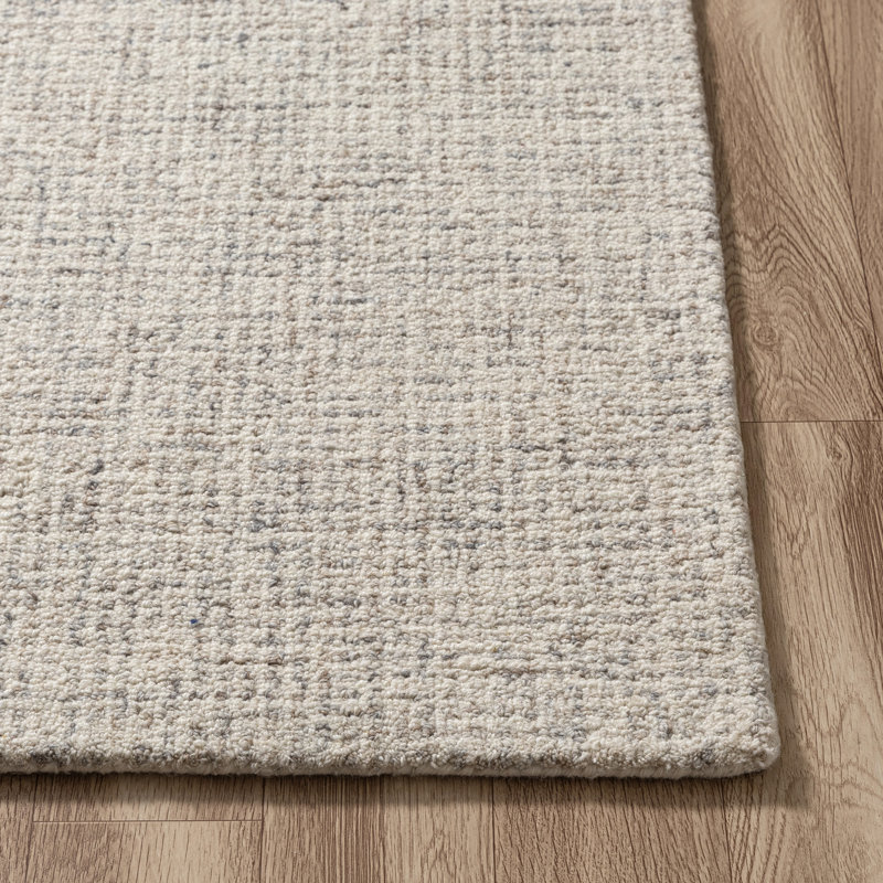 Abstract Handmade Tufted Area Rug, Runner 2'6" x 8', Rust/Beige
