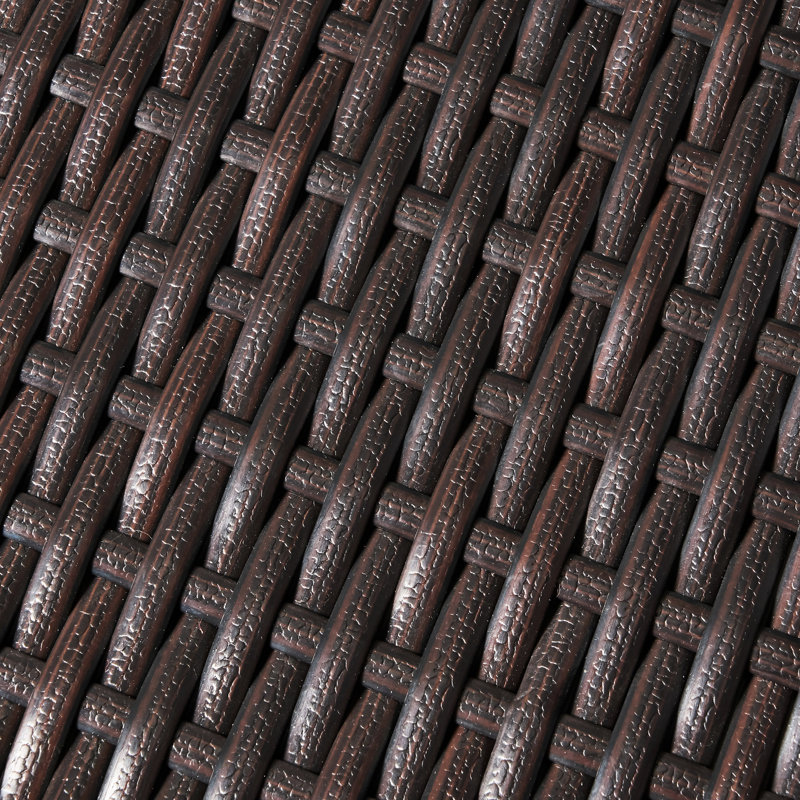 2 pièces - Structure en métal, H 46,91 po, chaises d'extérieur brun et métal, hauteur, siège, Brun