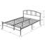 Lit double en métal avec 2 tables de chevet blanches - ensemble de chambre à coucher moderne 3 pièces-947535289-947535287