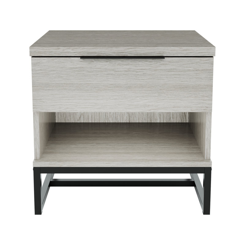Boyd Catania Single Drawer Modern  Low Profile Nightstand, Gray