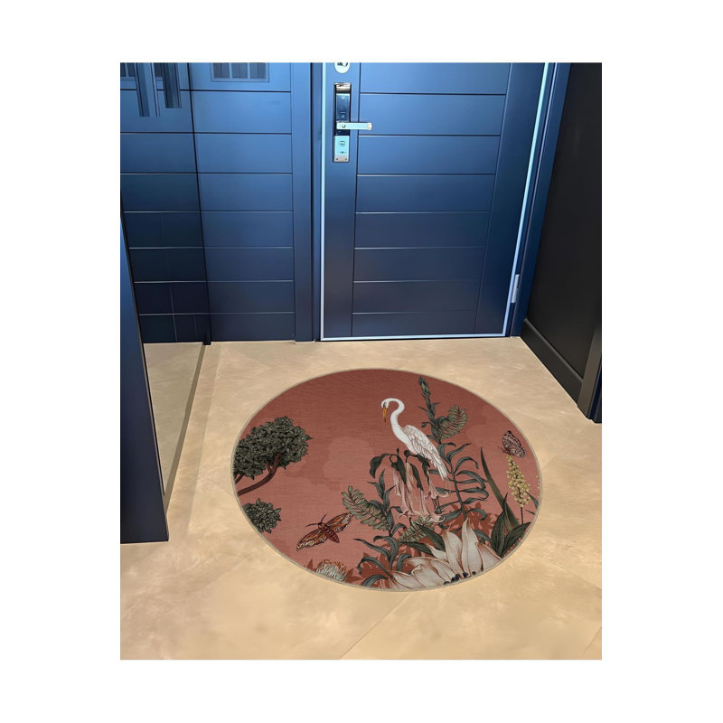 Tapis rond rond décoratif lavable à la machine, Sous-tapis rond 3 pi 3 po inclus